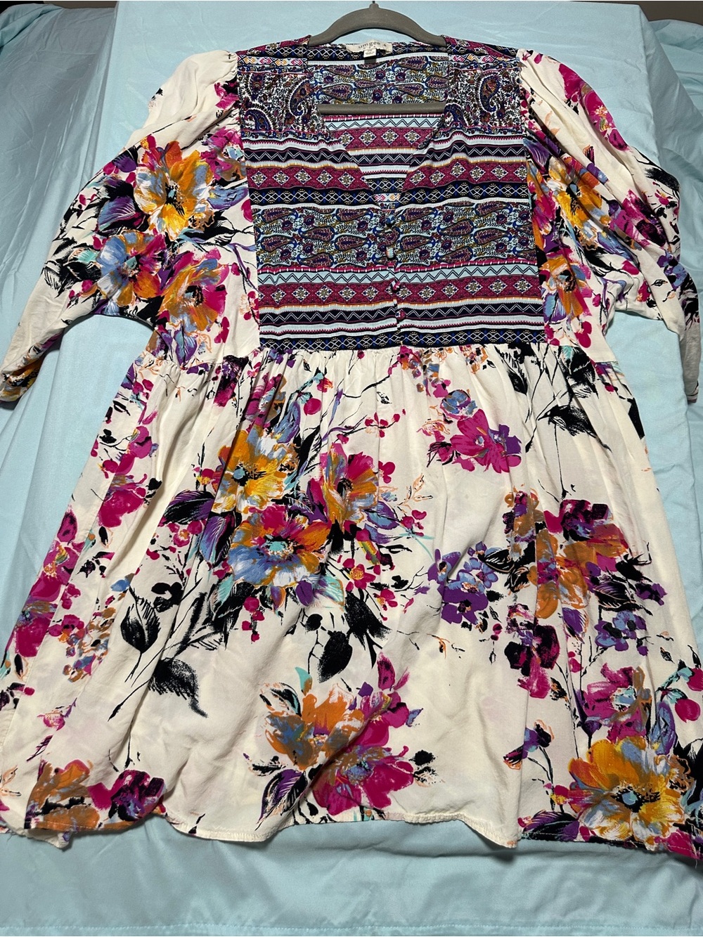 Umgee Multicolor Paisley & Geometric Print Top